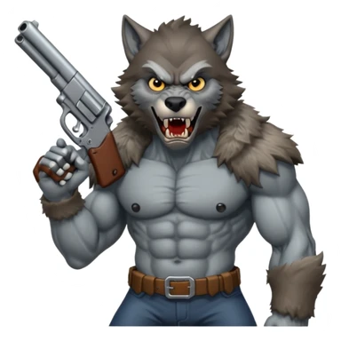 Werewolf with gun  sticker