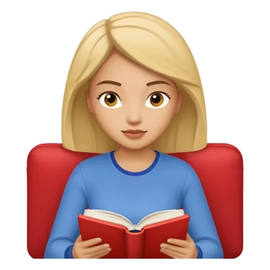 light skinned woman reading a book sticker