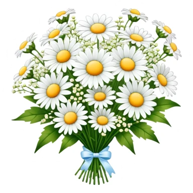 daisy and babies breath bouquet  sticker