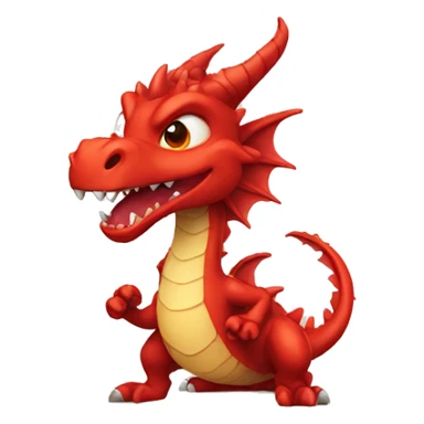 red ferocious dragon sticker