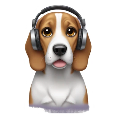 Beagle with Headphones sticker
