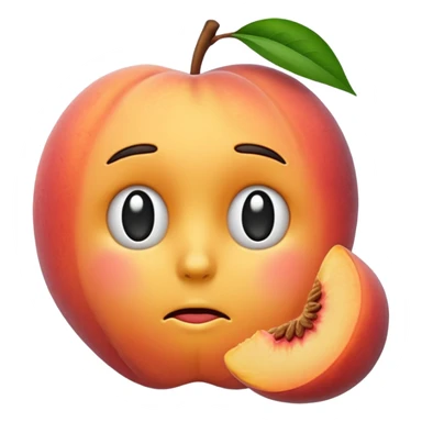 Peach emoji plus sad emoji sticker