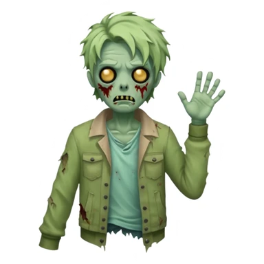 um zombie com o penteado wave sticker