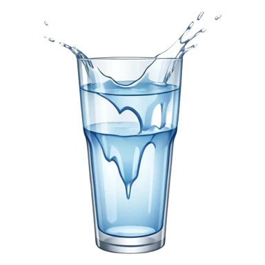 shattered drinking glass with water spilling sticker