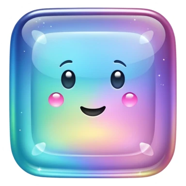 Sparkly glossy Pastel iridescent glass square sticker