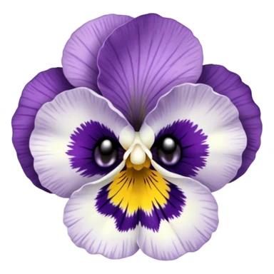 White and lavender Pansy flower sticker