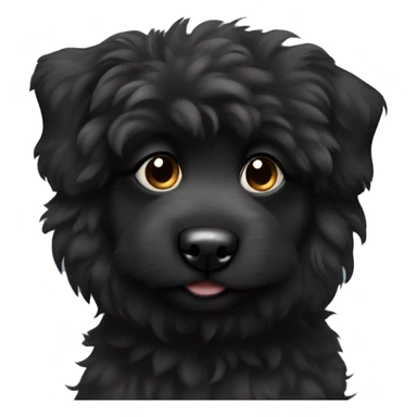 Black fluffy puppy with floppy ears sticker