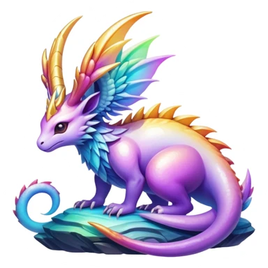 Epic divine legendary complex detailed iridescent gradients aesthetic-Fakémon-creature-scenery sticker