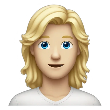 blue-eyed teen-ager man with long blond hair sticker