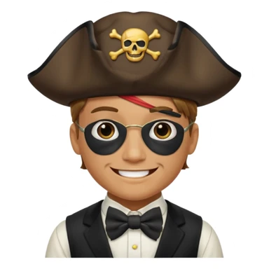 Pirate with eyepatch and bow tie sticker