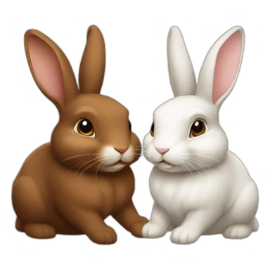Lapin marron et ventre blanc sticker