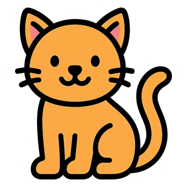 color outline icon of a cat sticker