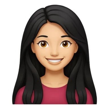 Mujer trigueña pelo negro largo sticker