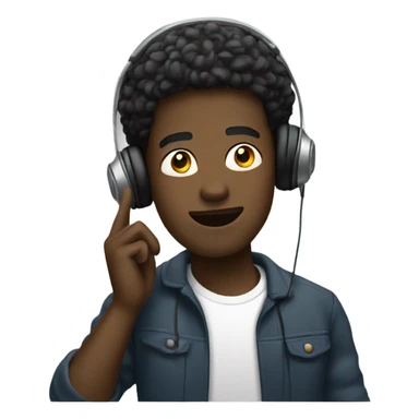 Black guy listening to music  sticker