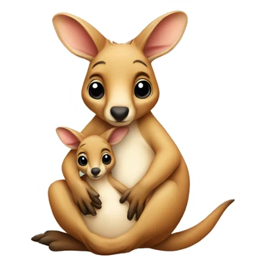 kangaroo with baby in its pouch sticker
