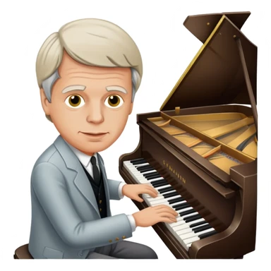 George Plimpton playing the piano sticker