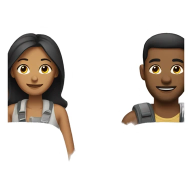 A couple traveling on a plane sticker