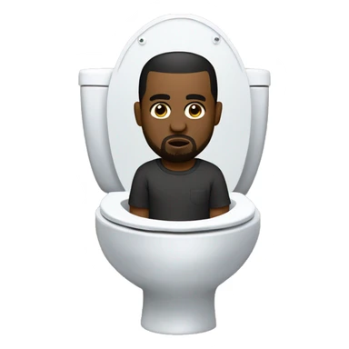 kanye west in a toilet sticker