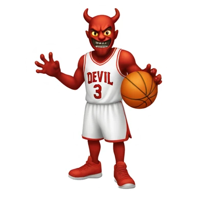 The devil playing basketball sticker