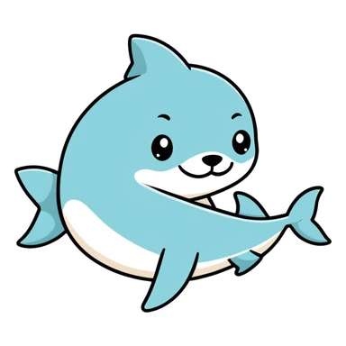Cute shark with a bow next to a otter sticker