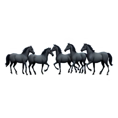 Hundred horses in the night forest with full moon in many stars sticker