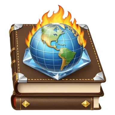Combine these to make 1. 🌎💎📓🫥🔥⚖️ sticker