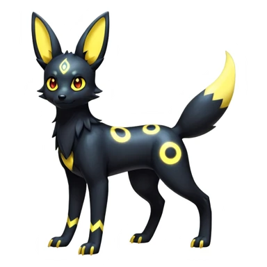 Shiny Exotic Excessive Mysterious Umbreon-Poochyena-Pokémon-Fakémon-hybrid-creature (full body) sticker