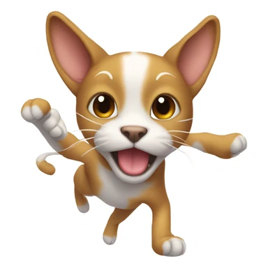 Cat with dog ears that’s doing a backflip with twinkle toes sticker