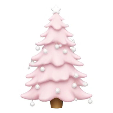 light pink christmas tree with white decorations  sticker