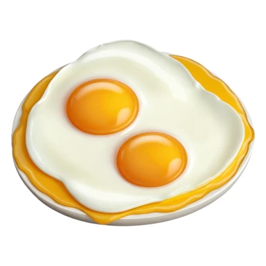 1 fried egg with 45 degree angle on red background color #C4151C without plate or anything under the egg sticker