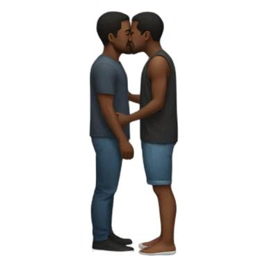 Black men kissing sticker