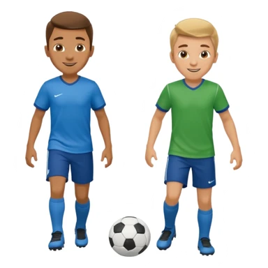 two brothers playings soccer in a park
 sticker