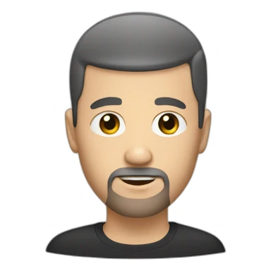 white man with small eyes and black buzz cut and beard sticker