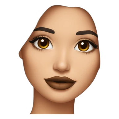 kylie-jenner-long-brown-hair-lipstick sticker