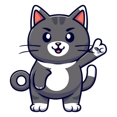 cat with a thumbs up sticker