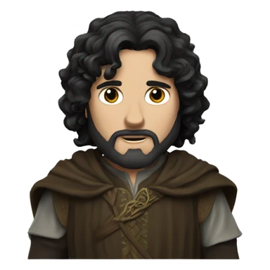 lord of the rings, white man with black wavy hair sticker