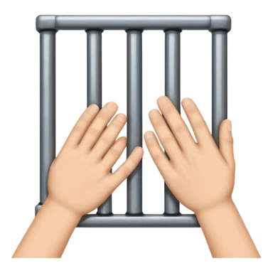hands holding jail bars classic emoji style sticker