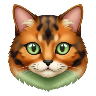 Tortoiseshell color cat with sage green eyes sticker