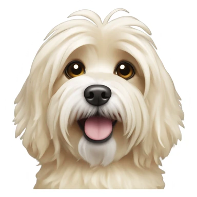 Cream colored Havanese in a fish costume  sticker