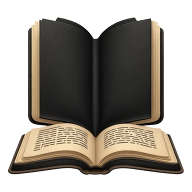 open book with completely black pages sticker