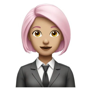 office worker women white with pink loose hair gorgeous sticker