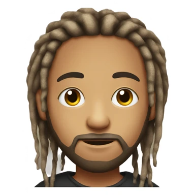 portrait of a bearded boy with dreads sticker