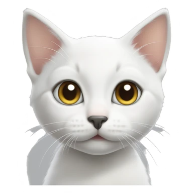white kitten with gray ears and nose  sticker