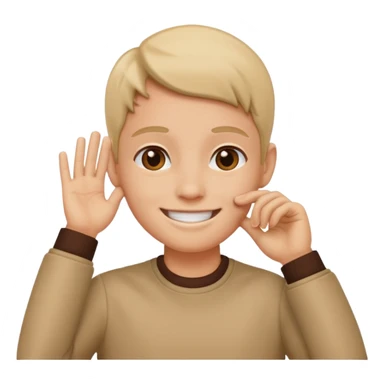 orecchio con mano dietro sticker