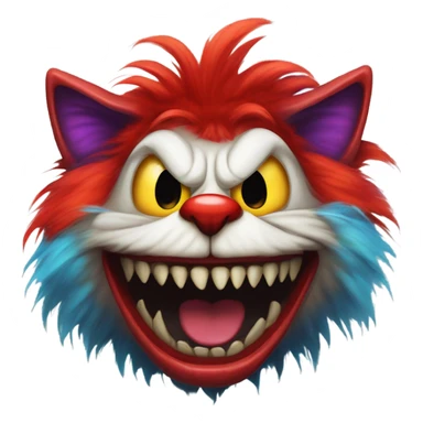 horror clown cat sticker