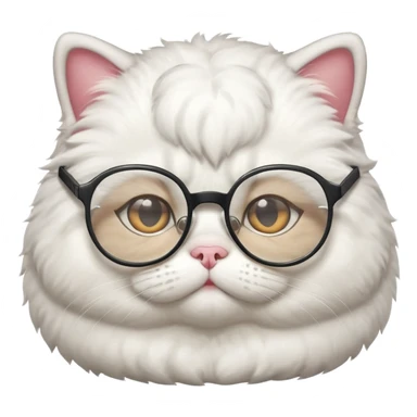 A fat and cute cat with glasses on sticker