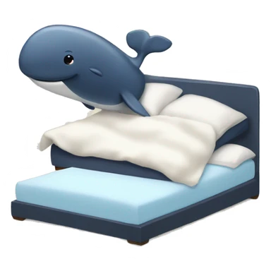A whale getting out of bed sticker