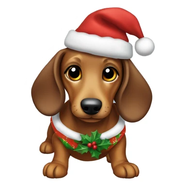 Dauschund with a Christmas outfit sticker
