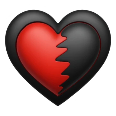 Black and red heart tattoo style sticker