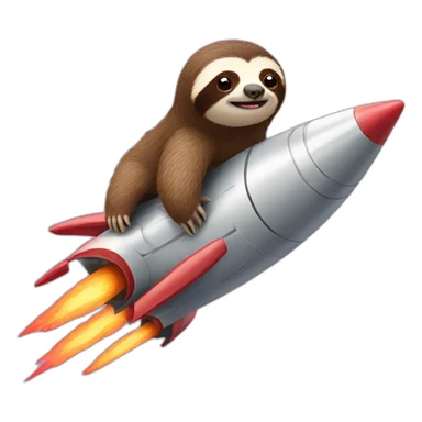 sloth riding rocketship sticker